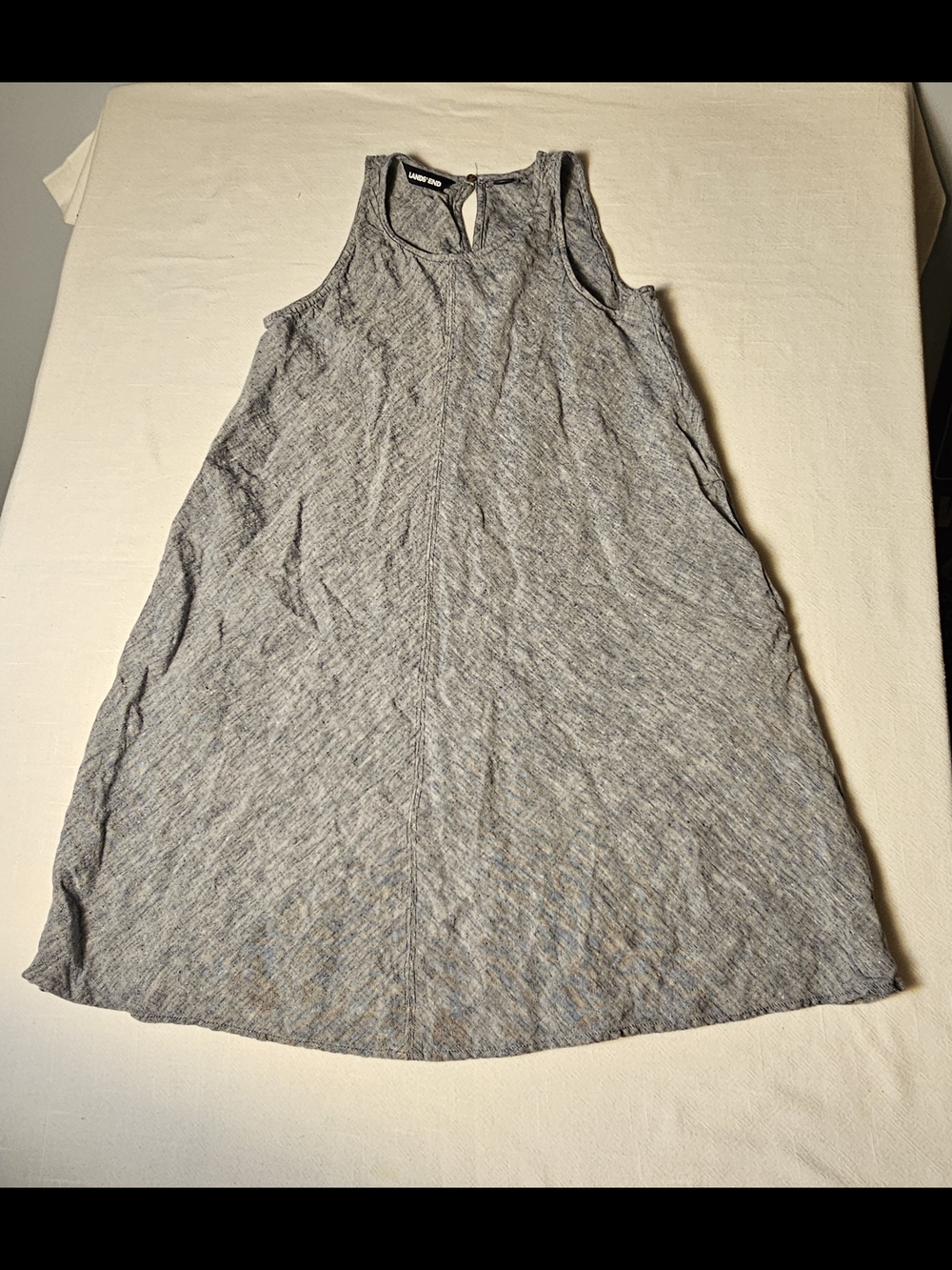 Lands' End sleeveless A-line swing dress Womens Size Small Gray